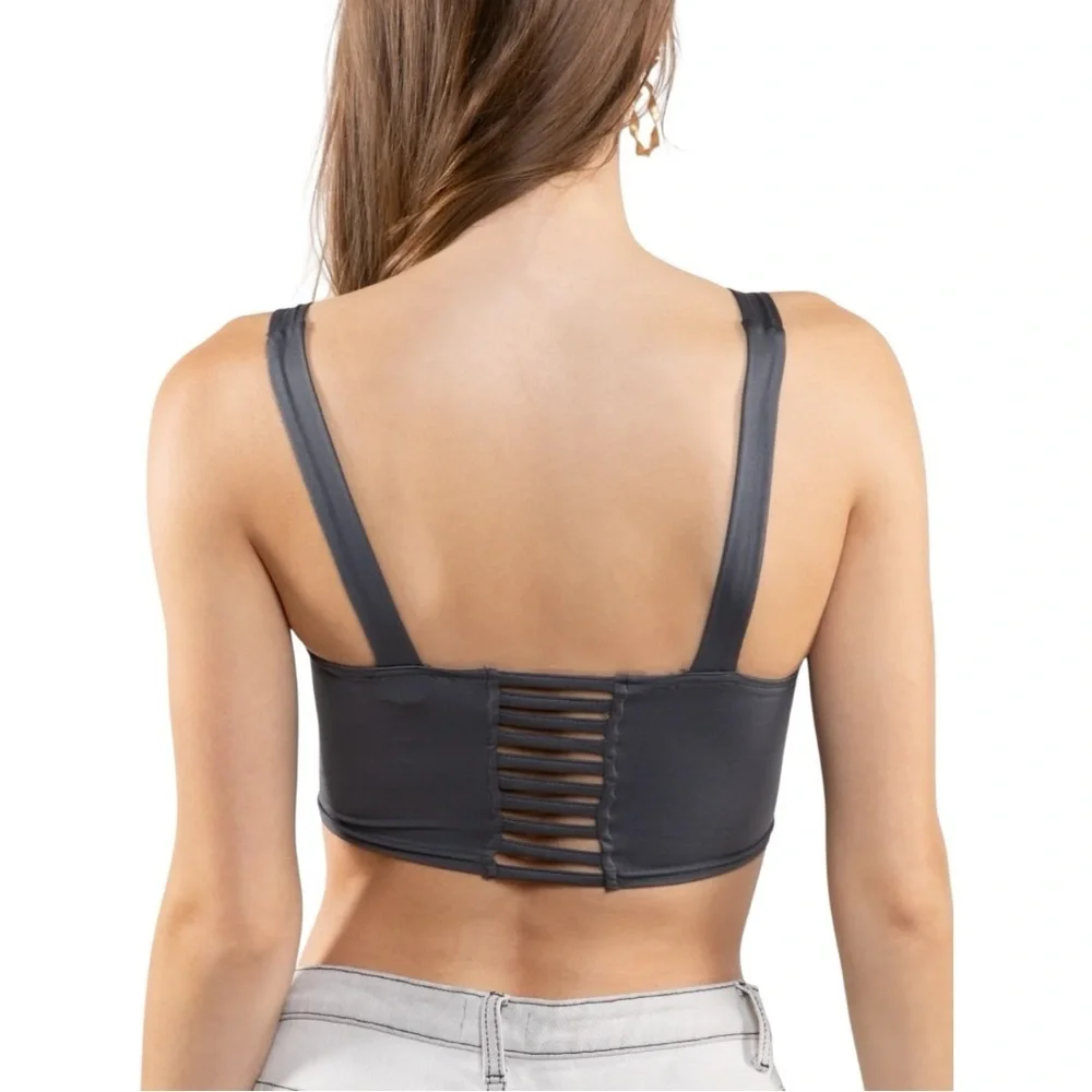 Gray Strappy Bralette Women's Size Small - Picture 2 of 9